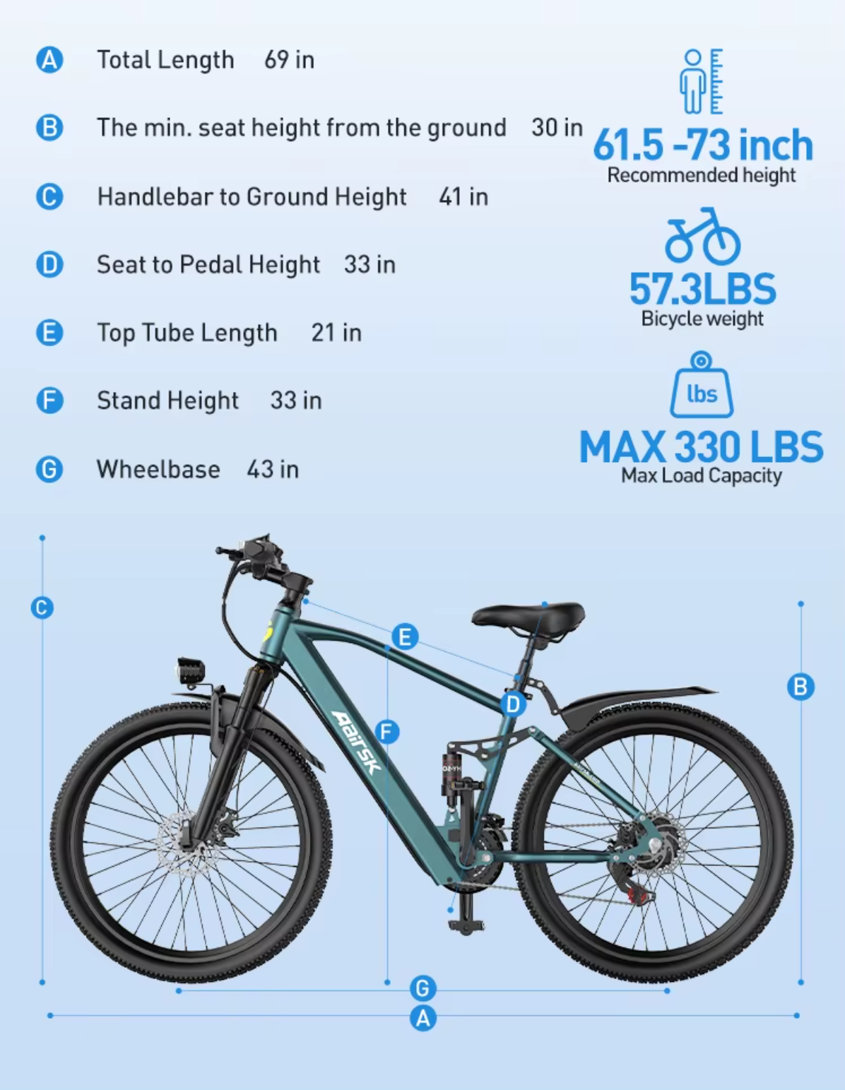 Electric Wave Aairsk GT900 Electric Bike, 26 Inch, 13 AMP High Range, Max Peak 540W