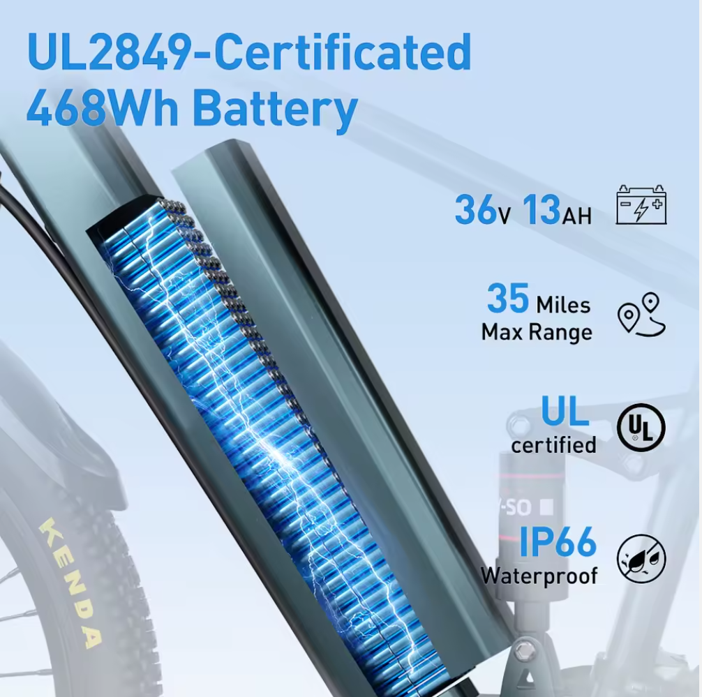 Electric Wave Aairsk GT900 Electric Bike, 26 Inch, 13 AMP High Range, Max Peak 540W