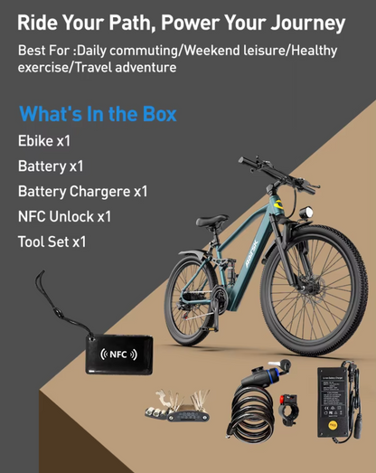 Electric Wave Aairsk GT900 Electric Bike, 26 Inch, 13 AMP High Range, Max Peak 540W